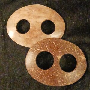 Boho Oval Coconut Shell Sarong Holder Pair